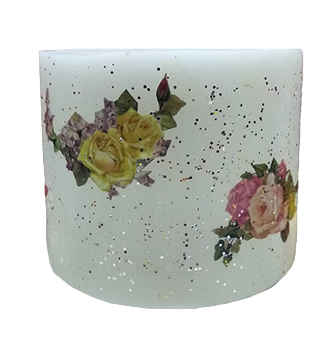 DECOUPAGE ΚΟΥΦΩΤΟ ΚΥΛΙΝΔΡΙΚΟ ΚΕΡΙΝΟ Ø125x105mm ΛΟΥΛΟΥΔΙΑ 0