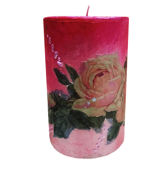 DECOUPAGE ΚΥΛΙΝΔΡΙΚΟ ΚΕΡΙΝΟ Ø100x150mm ΤΡΙΑΝΤΑΦΥΛΛΟ 0