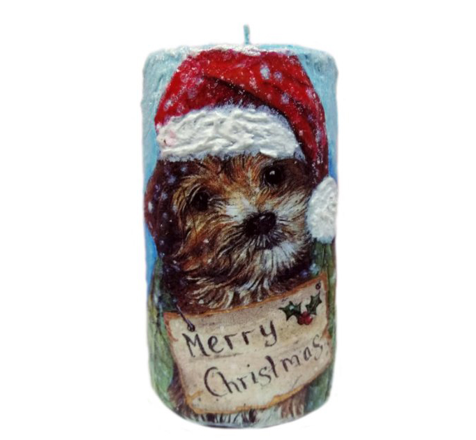 DECOUPAGE ΚΥΛΙΝΔΡΙΚΟ ΚΕΡΙΝΟ Ø65x130mm ΣΚΥΛΑΚΙ 0