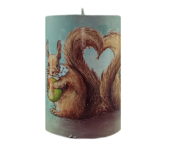 DECOUPAGE ΚΥΛΙΝΔΡΙΚΟ ΚΕΡΙΝΟ Ø90x130mm ΣΚΙΟΥΡΑΚΙ 0