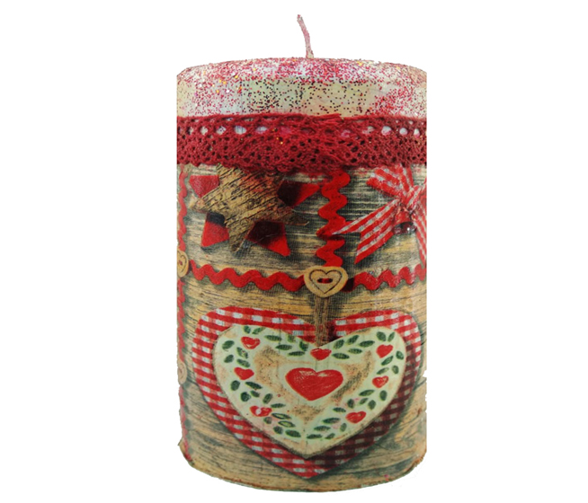 DECOUPAGE ΚΥΛΙΝΔΡΙΚΟ ΚΕΡΙΝΟ Ø90x190mm XMOOD 0