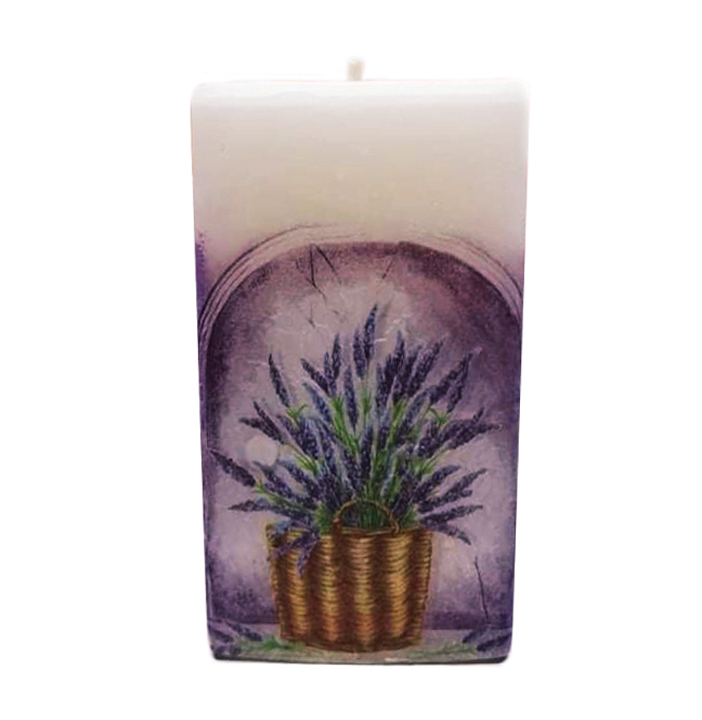 DECOUPAGE ΤΕΤΡΑΓΩΝΟ ΚΕΡΙΝΟ 100x100x150mm ΓΛΑΣΤΡΑ ΛΕΒΑΝΤΑ 0