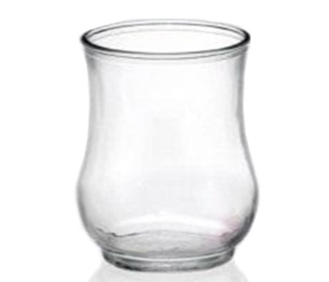 ΒΑΖΟ ΓΥΑΛΙΝΟ ΣΤΡΟΓΓΥΛΟ ΜΕ ΚΕΡΙ Ø90x125mm ΑΝΤΙΑΝΕΜΙΚΟ ΠΟΡΤΑΒΕΛΑ 0