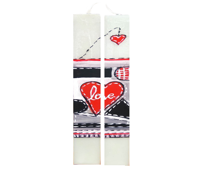 ΛΑΜΠΑΔΑ ΠΛΑΚΕ 20x40x330mm ΖΩΓΡΑΦΙΣΤΗ LOVE Α+Β ΓΙΑ ΖΕΥΓΑΡΙΑ 0