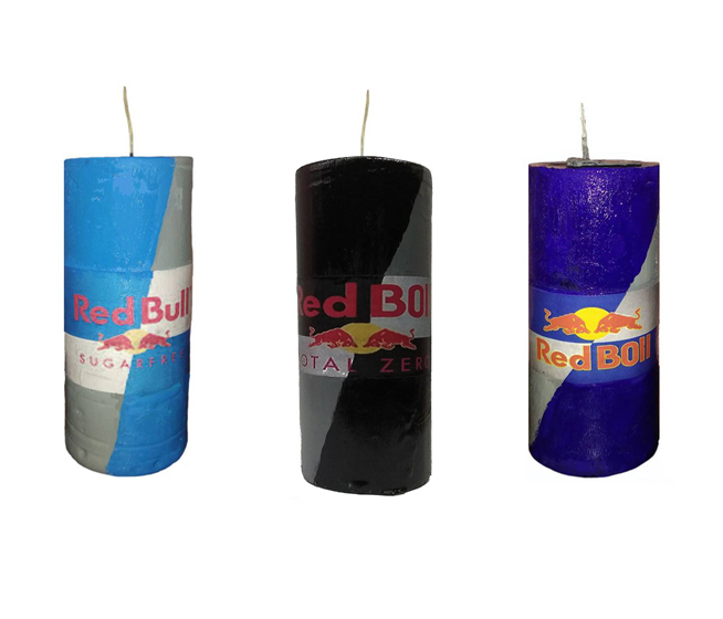 ΣΕΤ 3 ΔΙΑΚΟΣΜΗΤΙΚΑ ΚΥΛΙΝΔΡΙΚΑ ΚΕΡΙΝΑ Ø50x120mm ALL RED BOLL 0