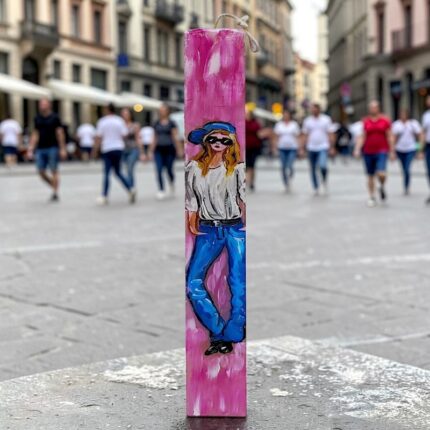 ΛΑΜΠΑΔΑ ΠΛΑΚΕ ΖΩΓΡΑΦΙΣΤΗ ΓΥΝΑΙΚΑ ΜΕ ΚΑΠΕΛΟ ΚΑΙ ΠΑΝΤΕΛΟΝΙ